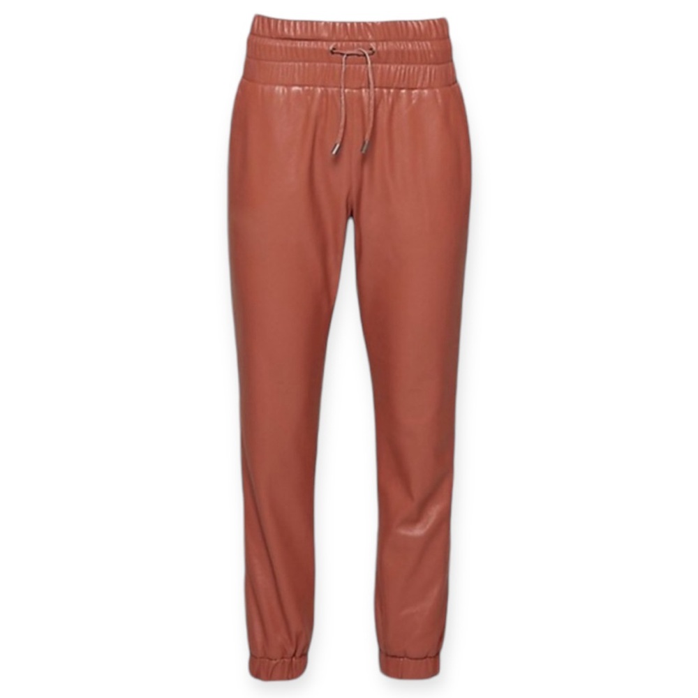JOIE Caramel Faux Leather Jogger Style Pants